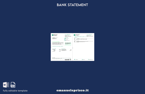 modello di pagine di parole di estratto conto bancario Francia BNP in stile veri